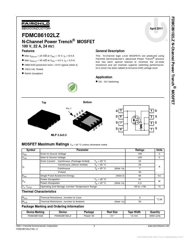 FDMC86102LZ