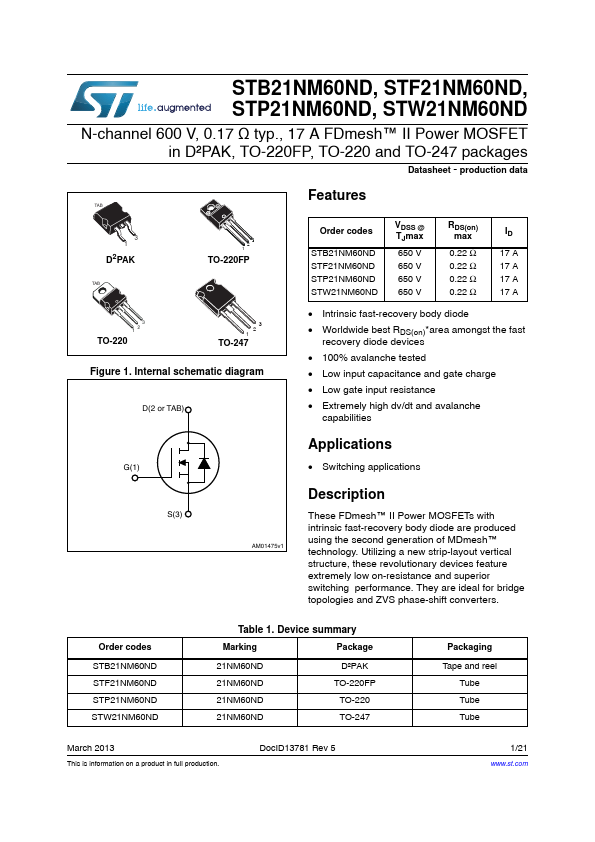 STF21NM60ND