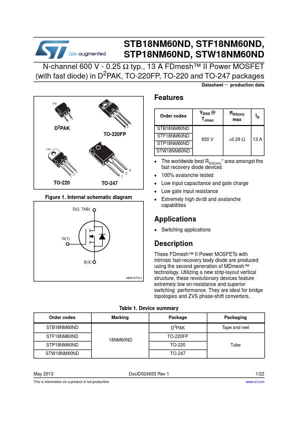 STW18NM60ND