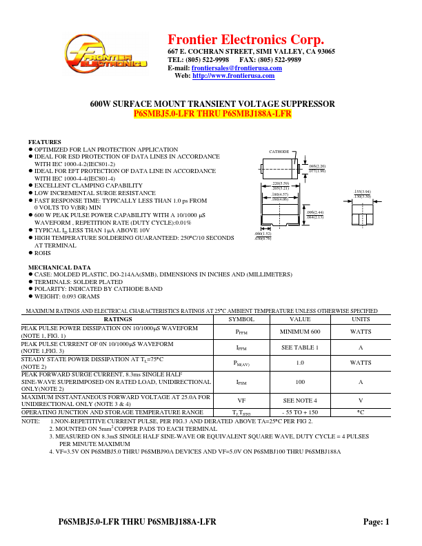 P6SMBJ43A-LFR