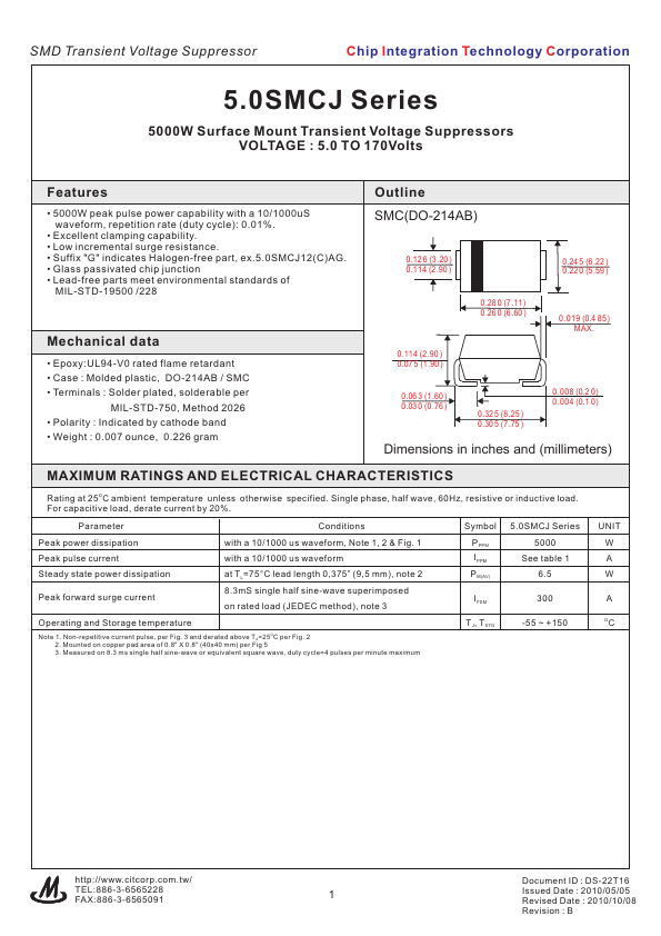 5.0SMCJ18CA