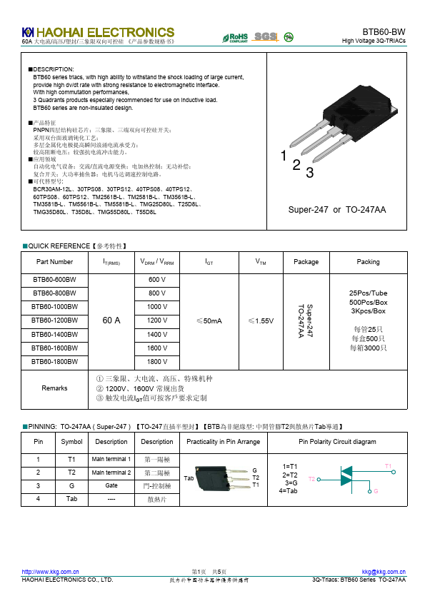 BTB60-1800BW