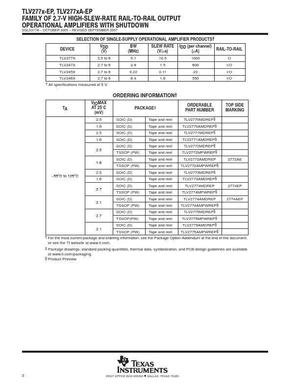 TLV2771A-EP