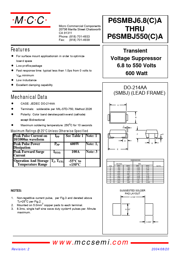 P6SMBJ43A