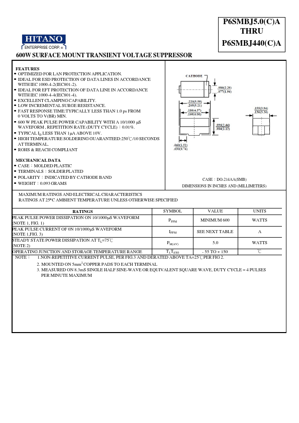 P6SMBJ110CA