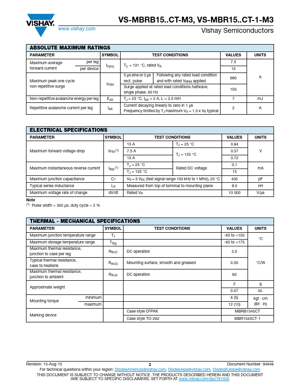 VS-MBR1535CT-1-M3