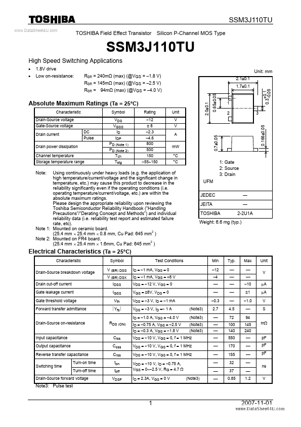 SSM3J110TU