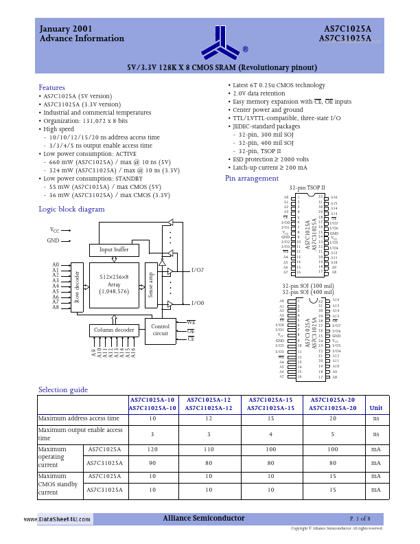 AS7C31025A