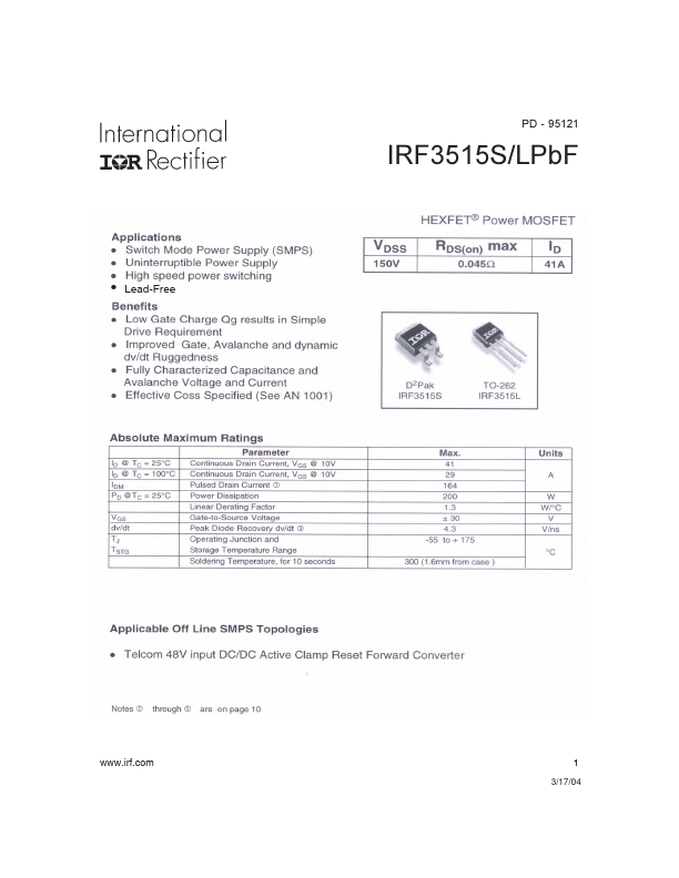 IRF3515SPBF