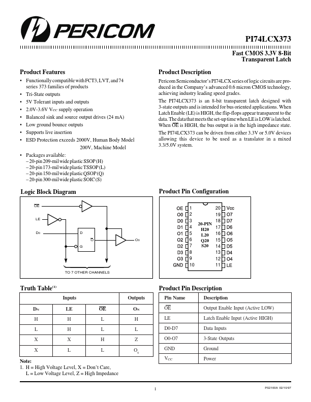 PI74LCX373