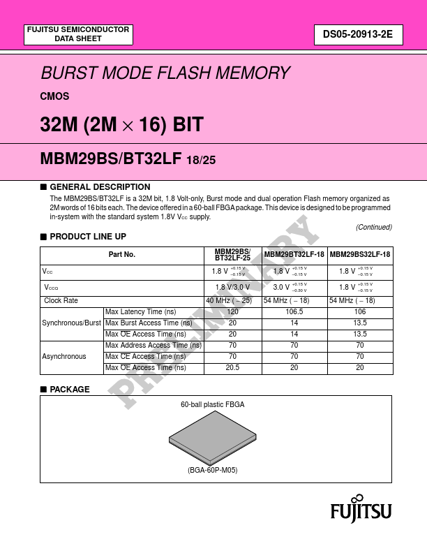 MBM29BT32LF-18