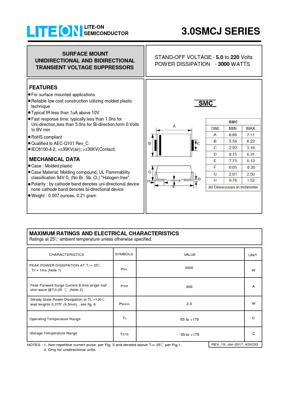 3.0SMCJ150CA