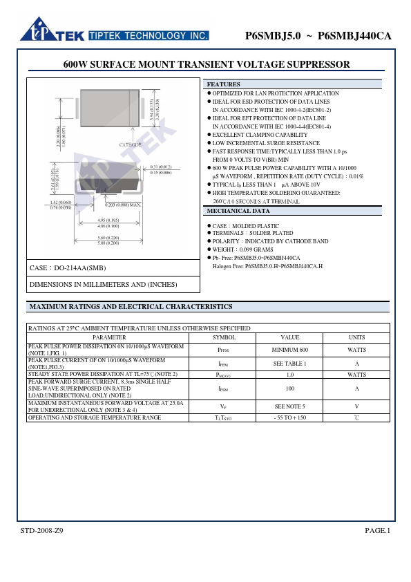 P6SMBJ180CA