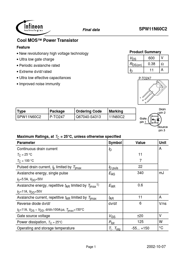 SPW11N60C2