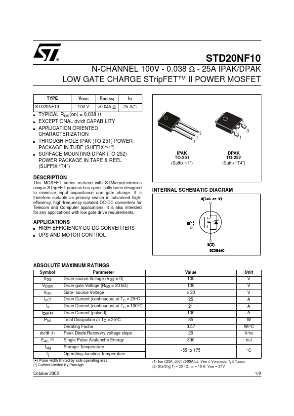 STD20NF10