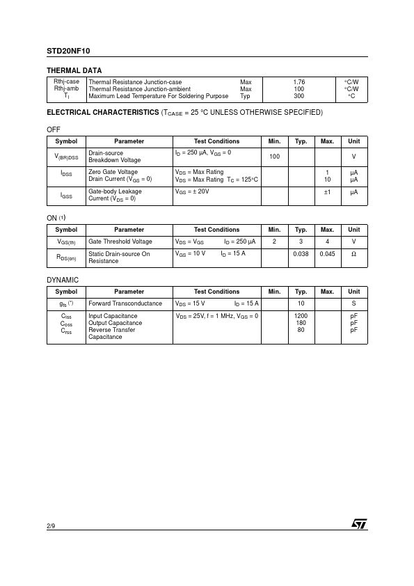 STD20NF10