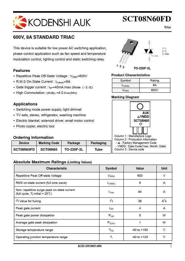 SCT08N60FD