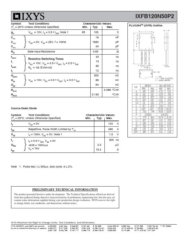 IXFB120N50P2