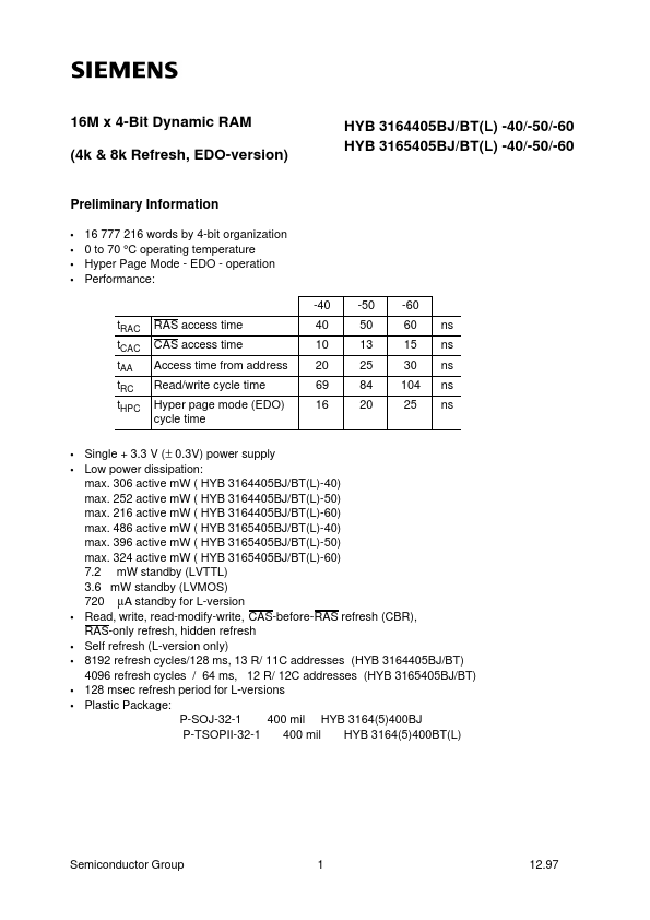 HYB3164405BT-40