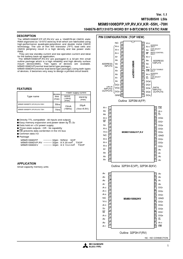 M5M51008DKV-70H