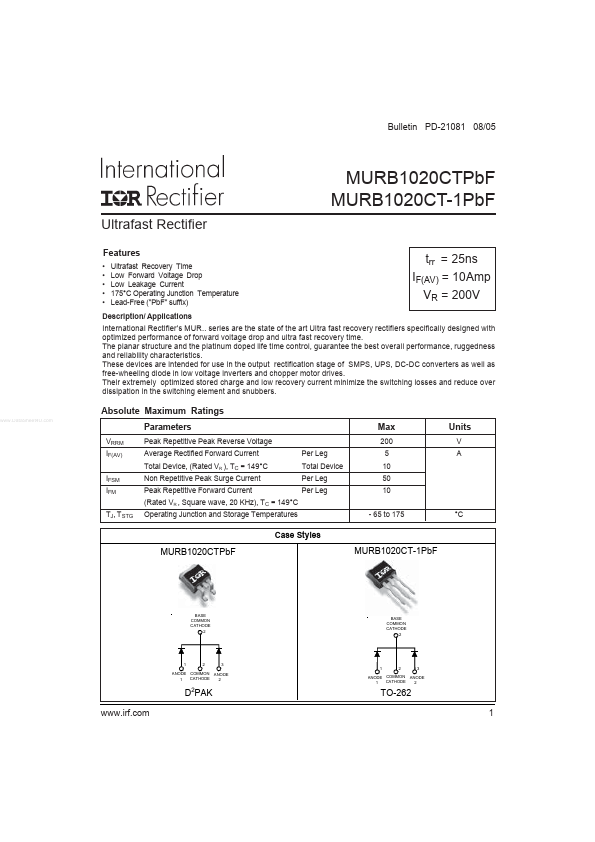 MURB1020CT-1PbF