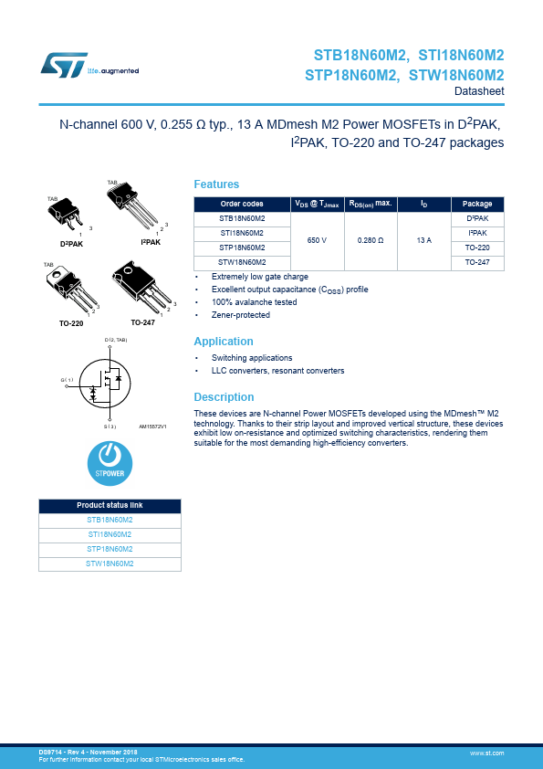 STI18N60M2