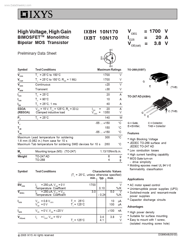 IXBH10N170