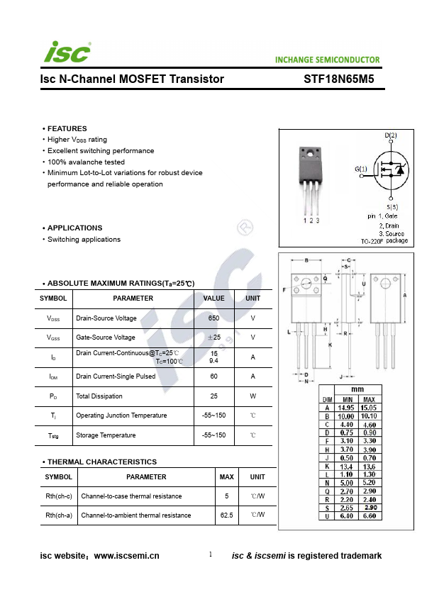 STF18N65M5