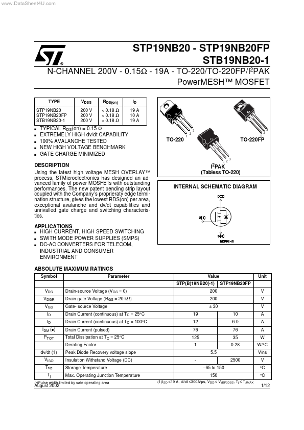 STP19NB20