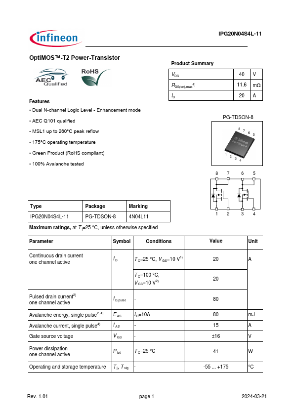 IPG20N04S4L-11