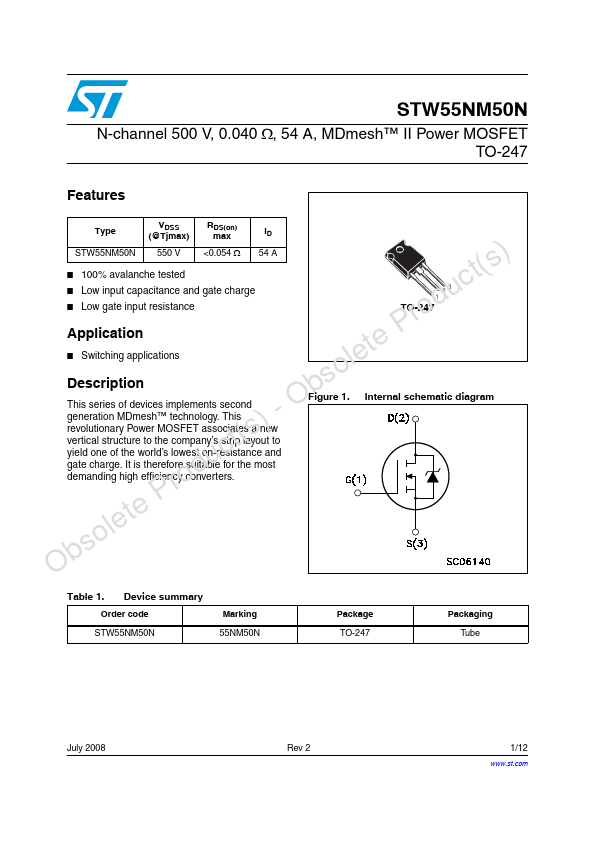 STW55NM50N