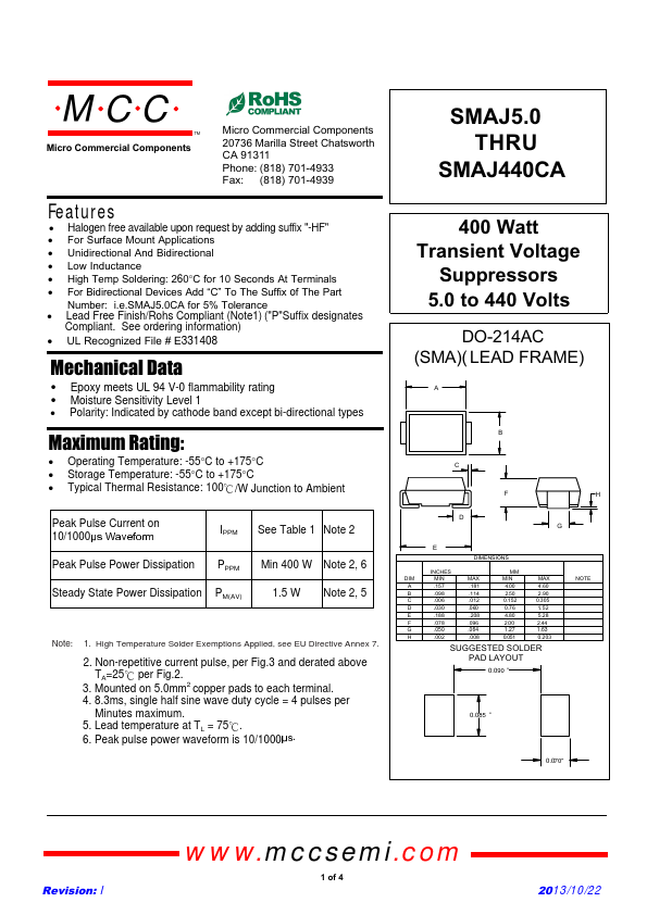 SMAJ130CA