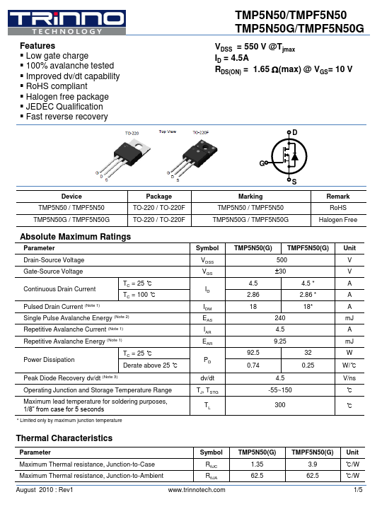 TMPF5N50G