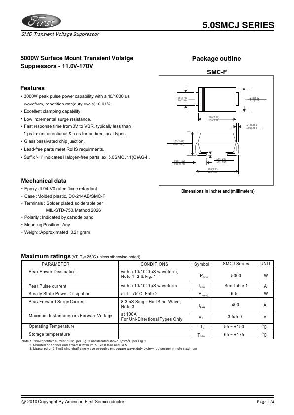 5.0SMCJ130AG