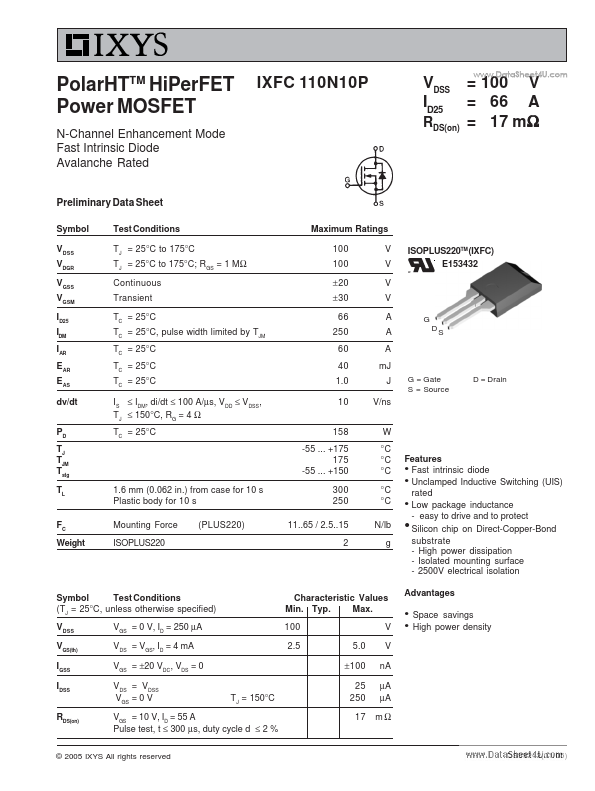 IXFC110N10P