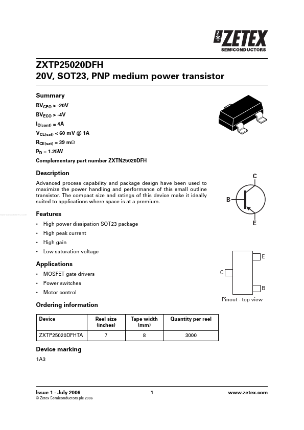 ZXTP25020DFH