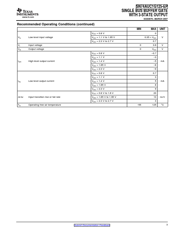 SN74AUC1G125-EP