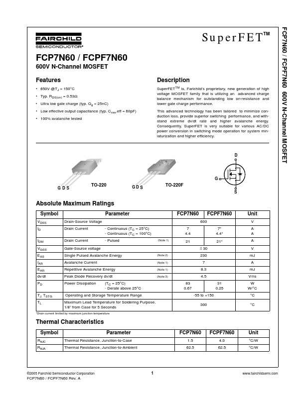 FCPF7N60