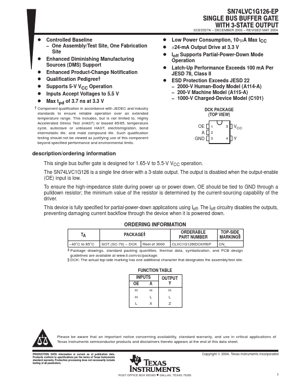 SN74LVC1G126-EP