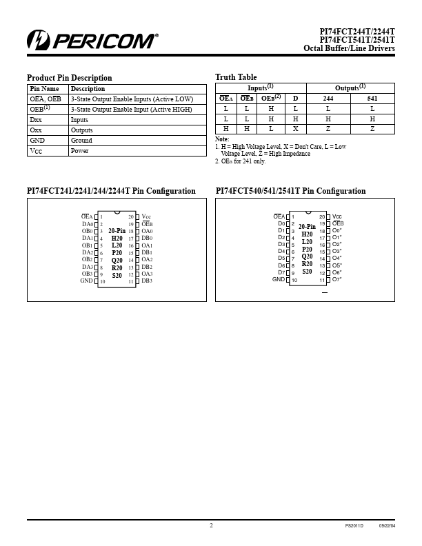 PI74FCT541CTL