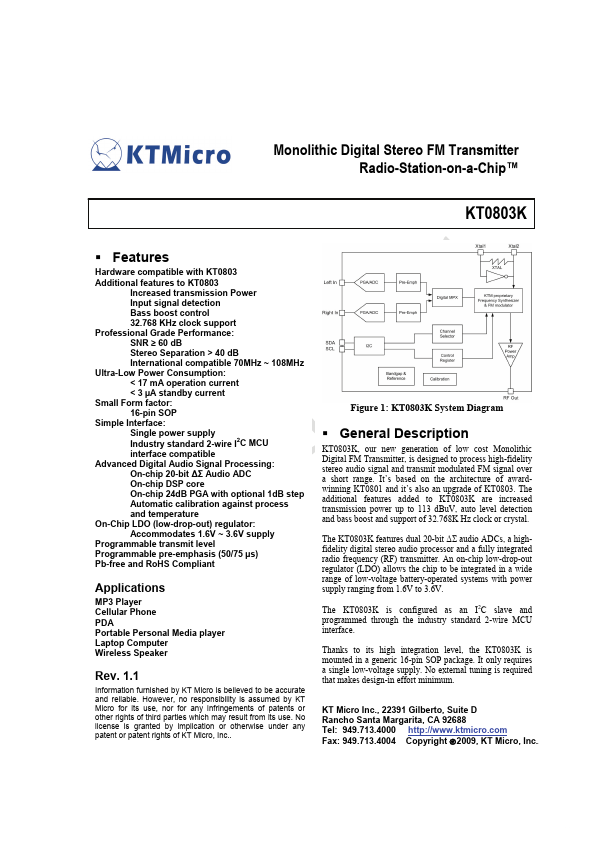 KT0803K