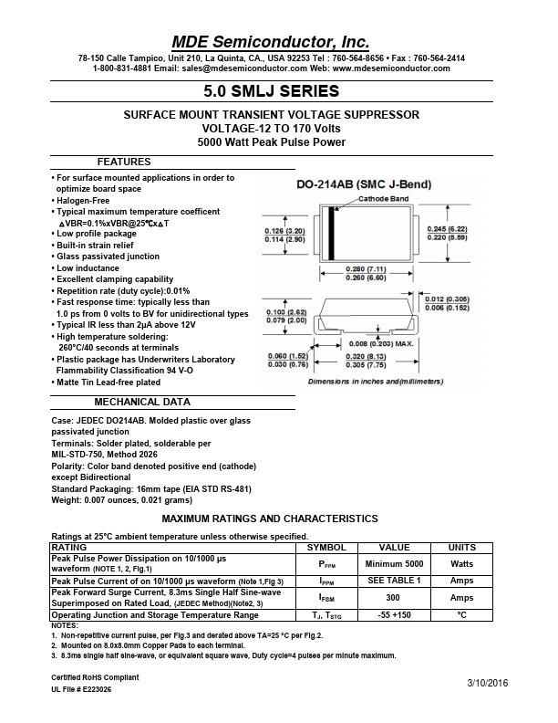 5.0SMLJ30A