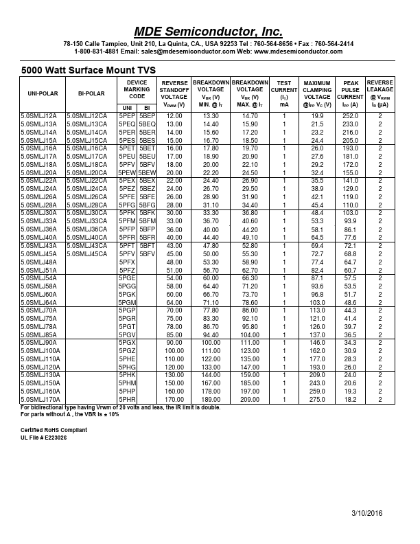 5.0SMLJ30A