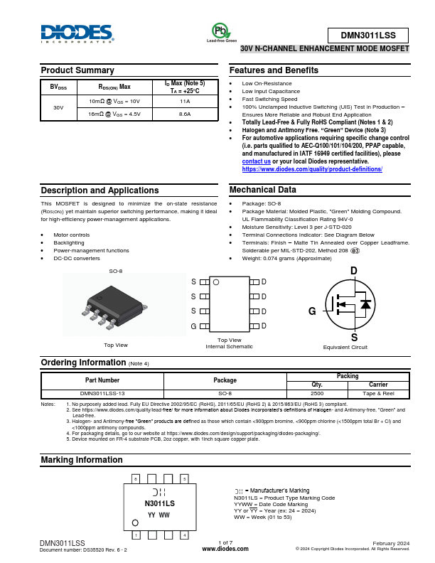 DMN3011LSS