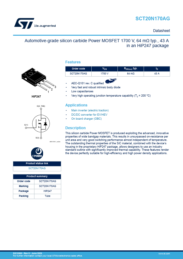 SCT20N170AG