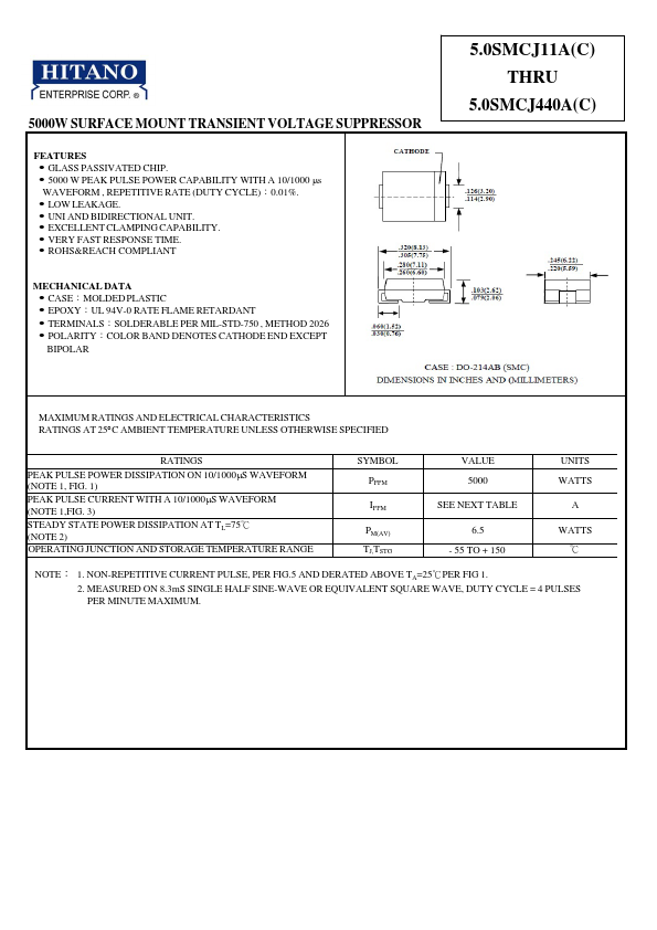 5.0SMCJ160CA