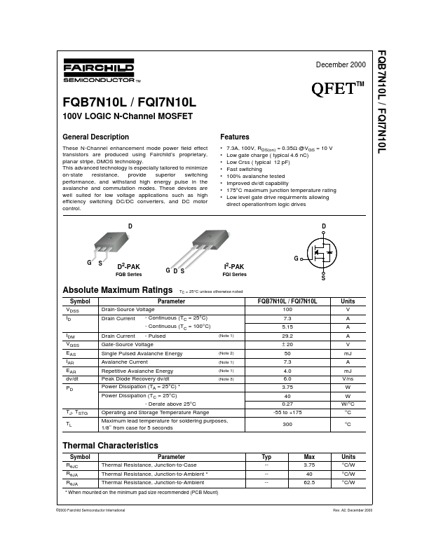 FQB7N10L