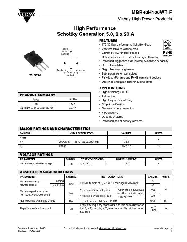 MBR40H100WT-F