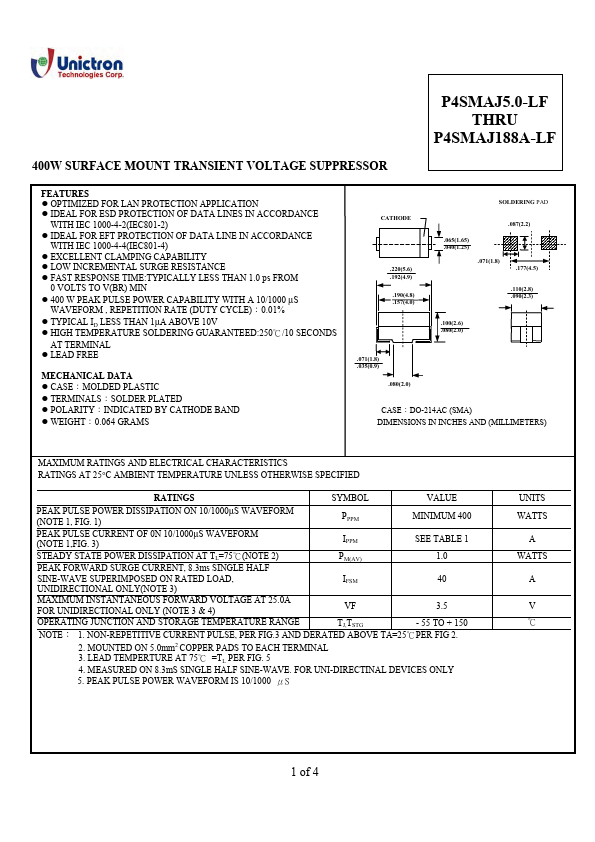 P4SMAJ7.0-LF