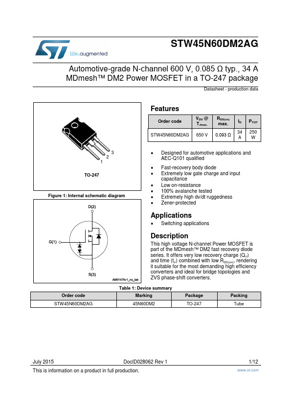 STW45N60DM2AG